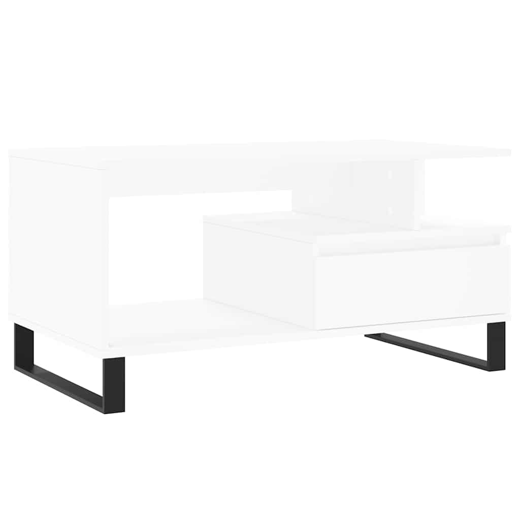 Stolić za kavu bijeli 90 x 49 x 45 cm od konstruiranog drva