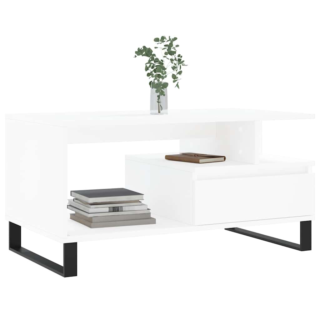 Stolić za kavu bijeli 90 x 49 x 45 cm od konstruiranog drva