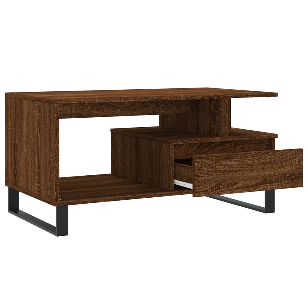 Stolić za kavu smeđi hrast 90x49x45 cm konstruirano drvo