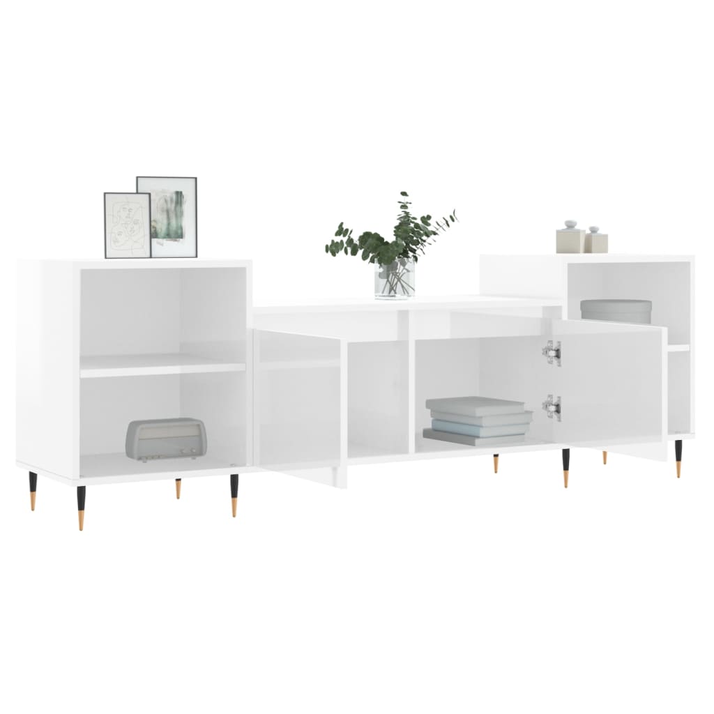 TV ormarić sjajni bijeli 160x35x55 cm od konstruiranog drva