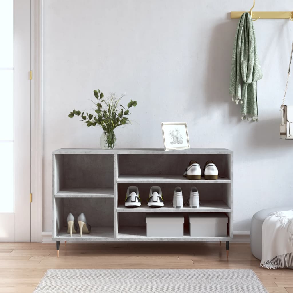 Ormarić za cipele boja betona 102x36x60 cm konstruirano drvo