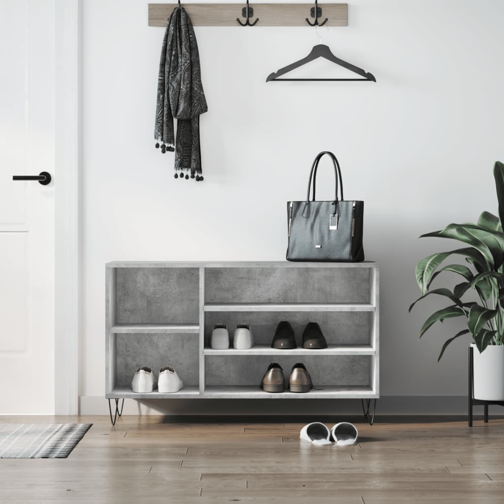 Ormarić za cipele boja betona 102x36x60 cm konstruirano drvo