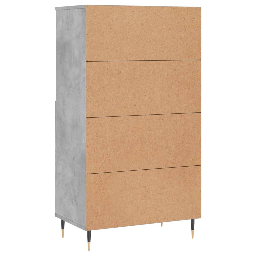 Visoka komoda siva betona 60x36x110 cm od konstruiranog drva
