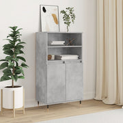 Visoka komoda siva betona 60x36x110 cm od konstruiranog drva