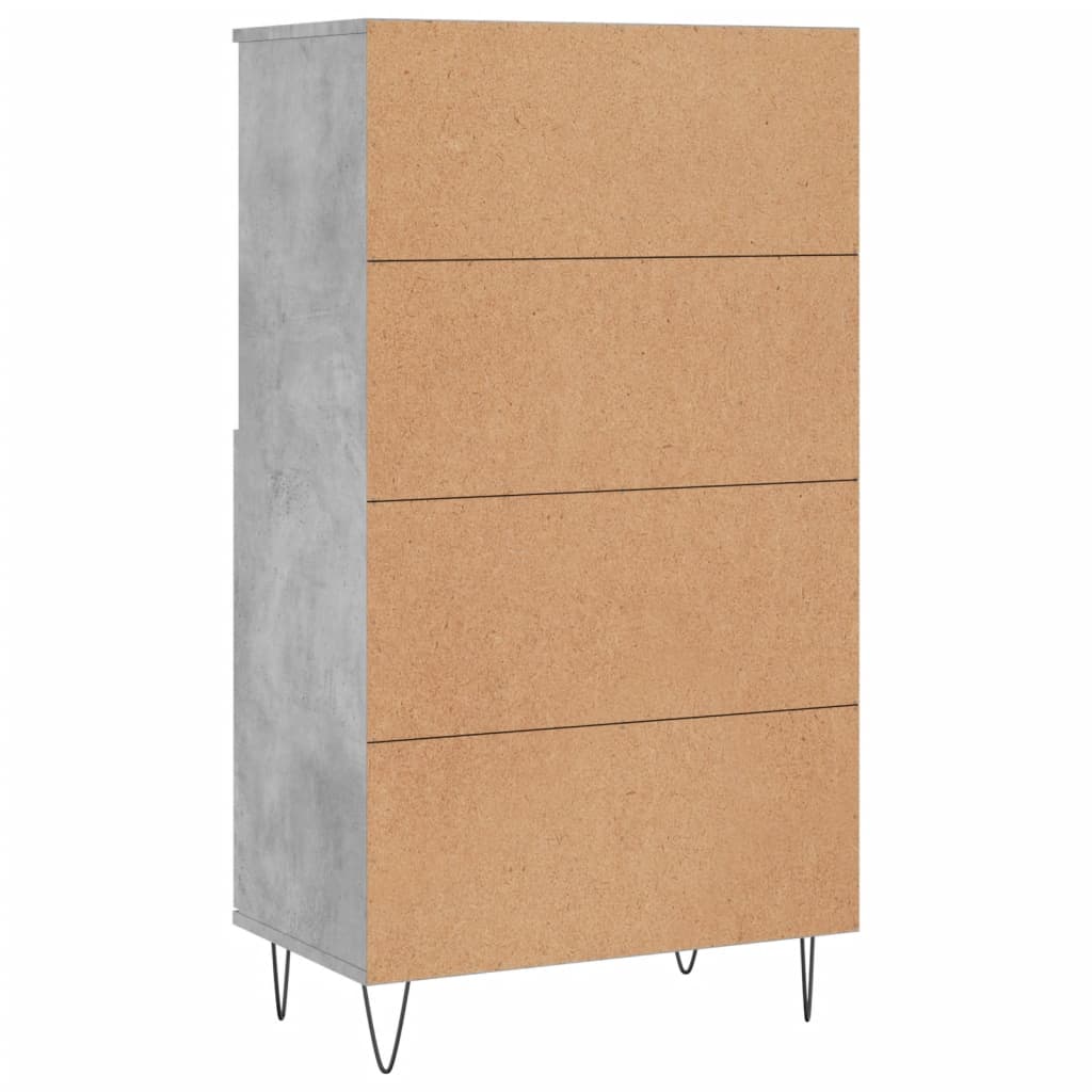 Visoka komoda siva betona 60x36x110 cm od konstruiranog drva