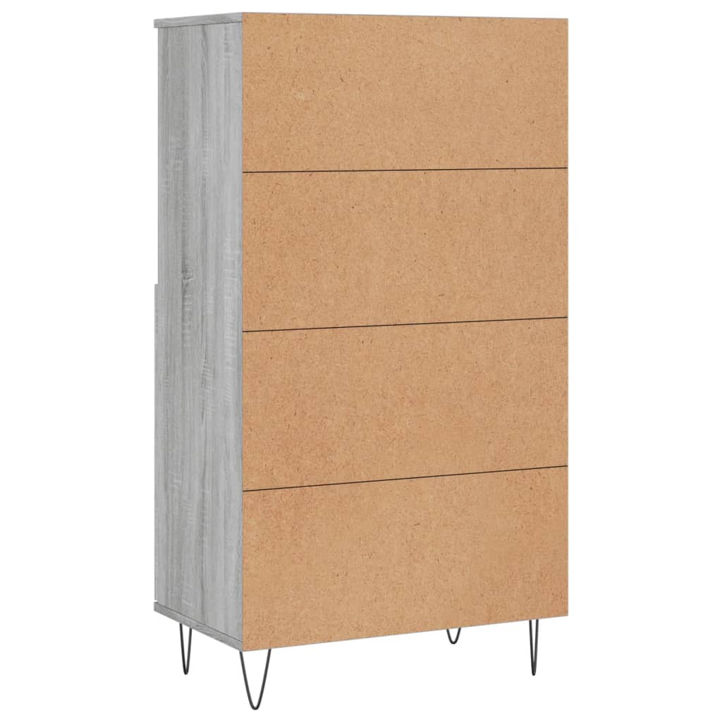 Visoka komoda siva sonome 60x36x110 cm od konstruiranog drva