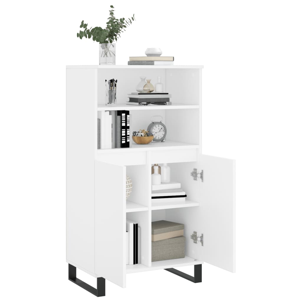 Visoka komoda bijela 60x36x110 cm od konstruiranog drva