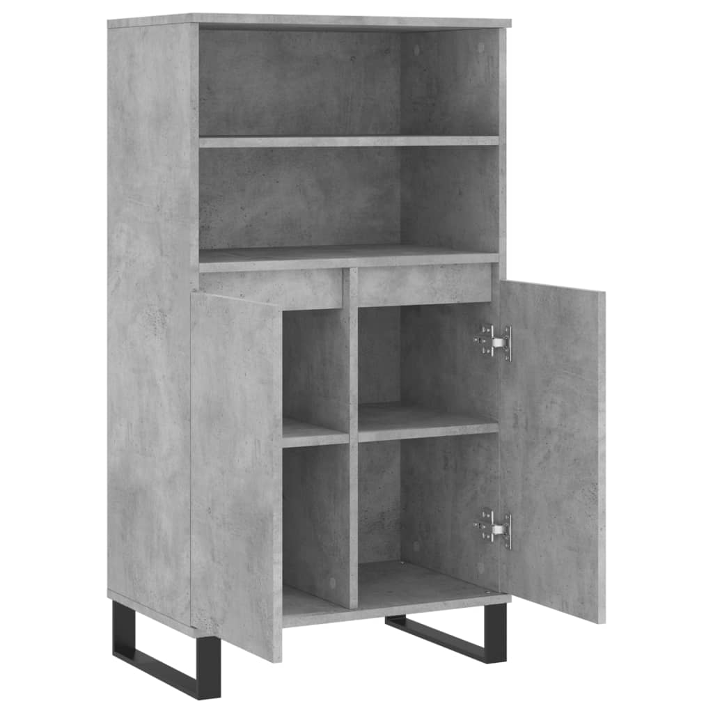 Visoka komoda siva betona 60x36x110 cm od konstruiranog drva