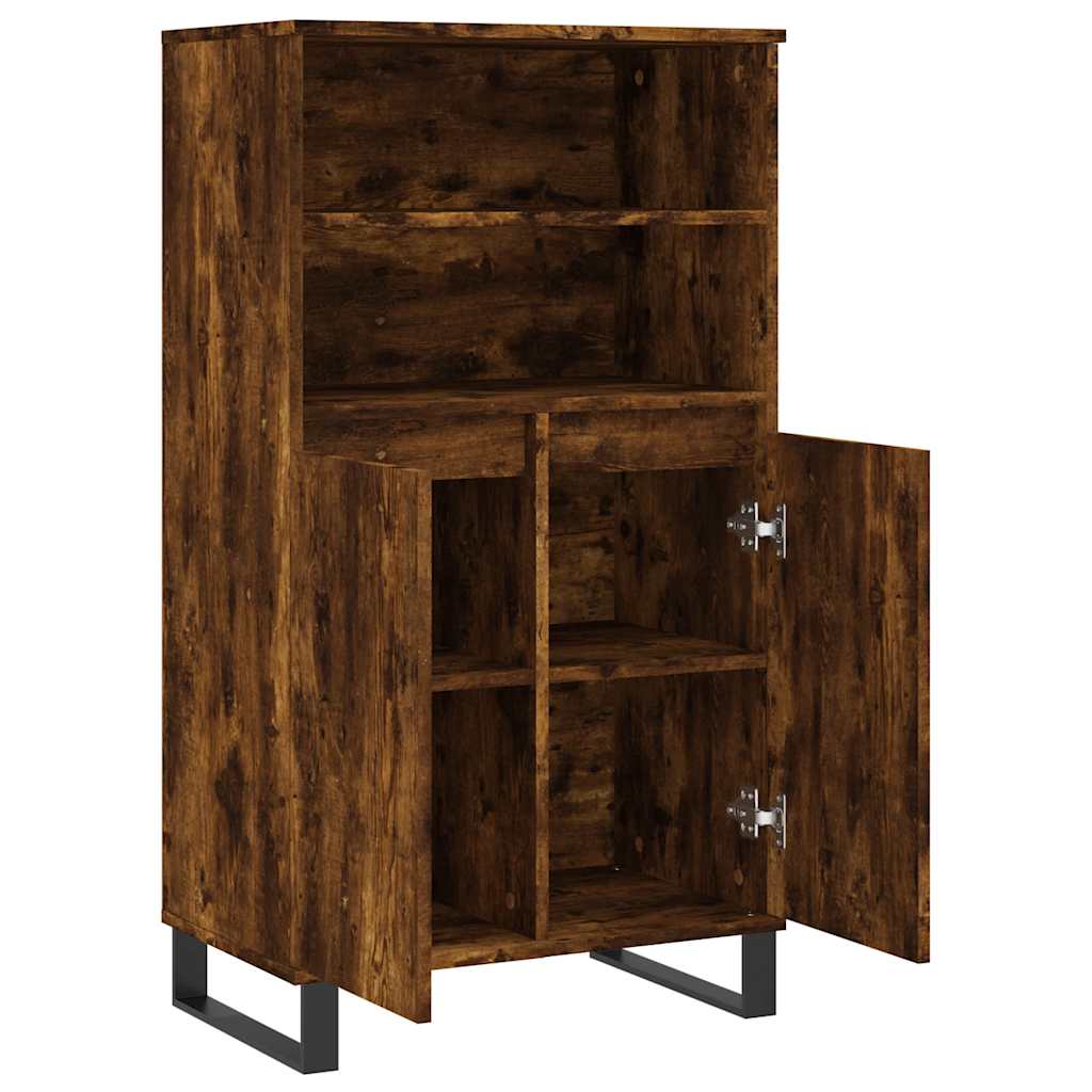 Visoka komoda dimljenog hrasta 60x36x110 cm konstruiranog drva