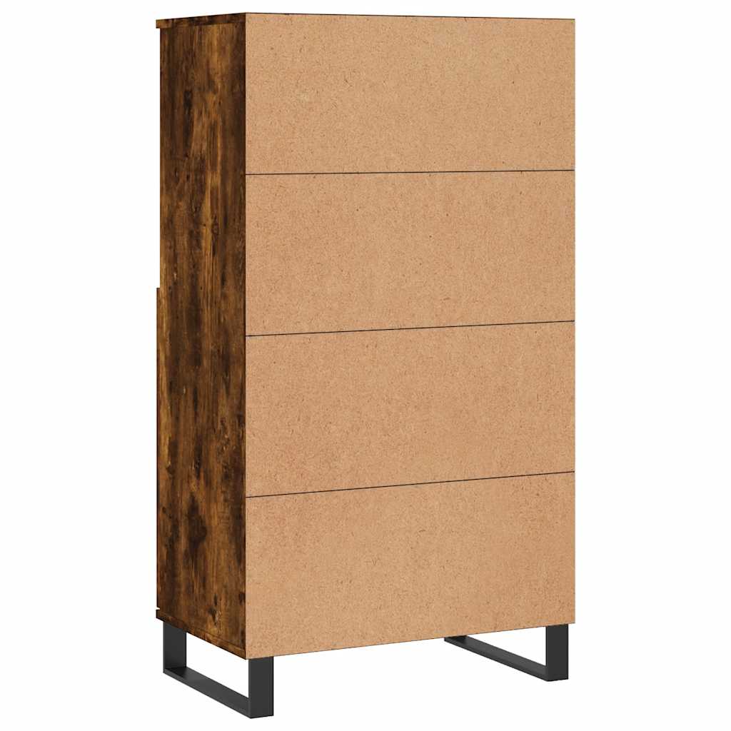 Visoka komoda dimljenog hrasta 60x36x110 cm konstruiranog drva
