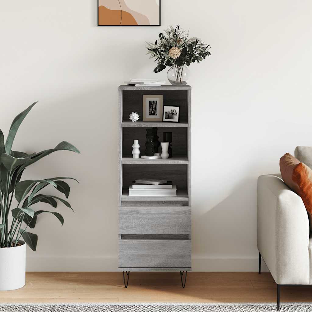 Visoka komoda boja hrasta 40x36x110 cm od konstruiranog drva