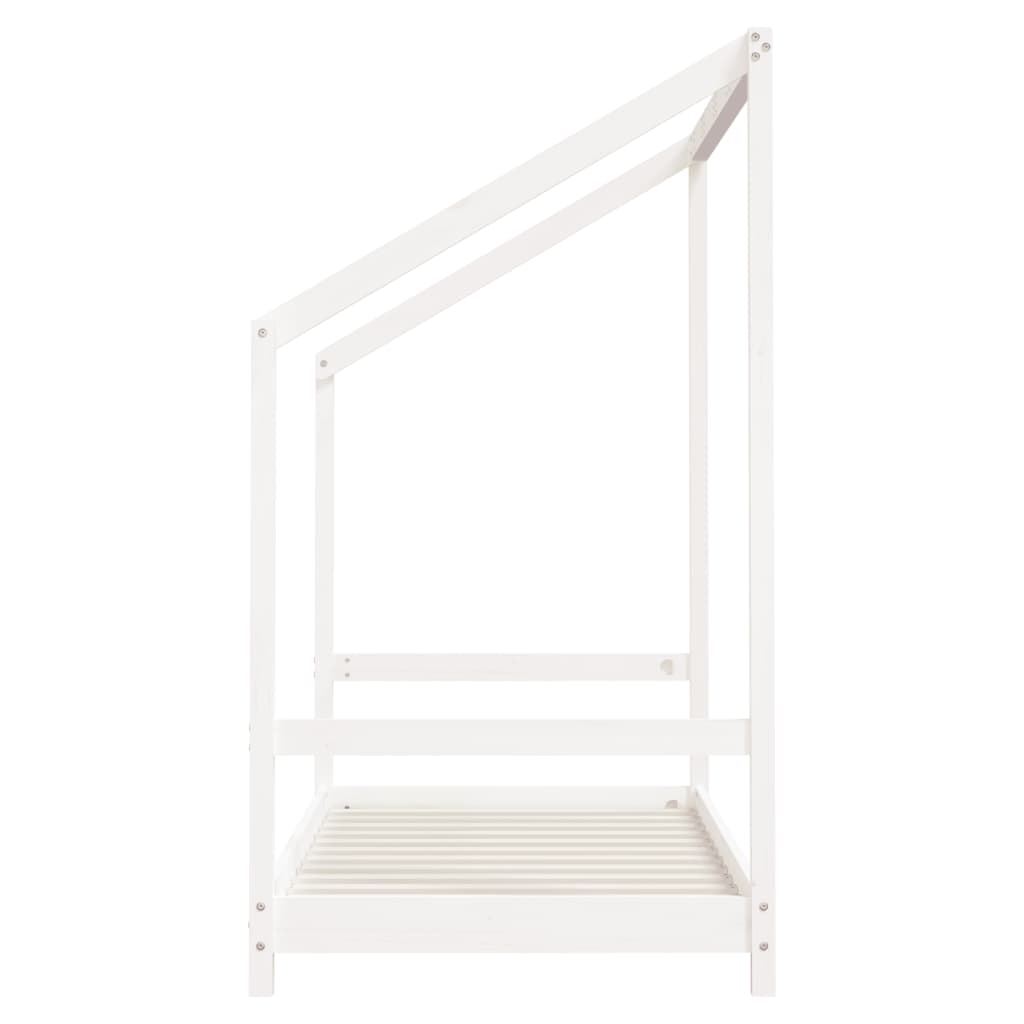 Okvir za dječji krevet bijeli 80 x 160 cm od masivne borovine