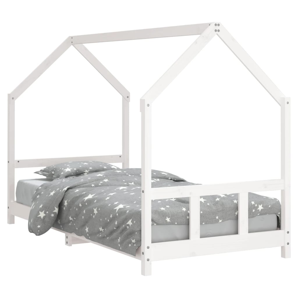 Okvir za dječji krevet bijeli 90 x 190 cm od masivne borovine