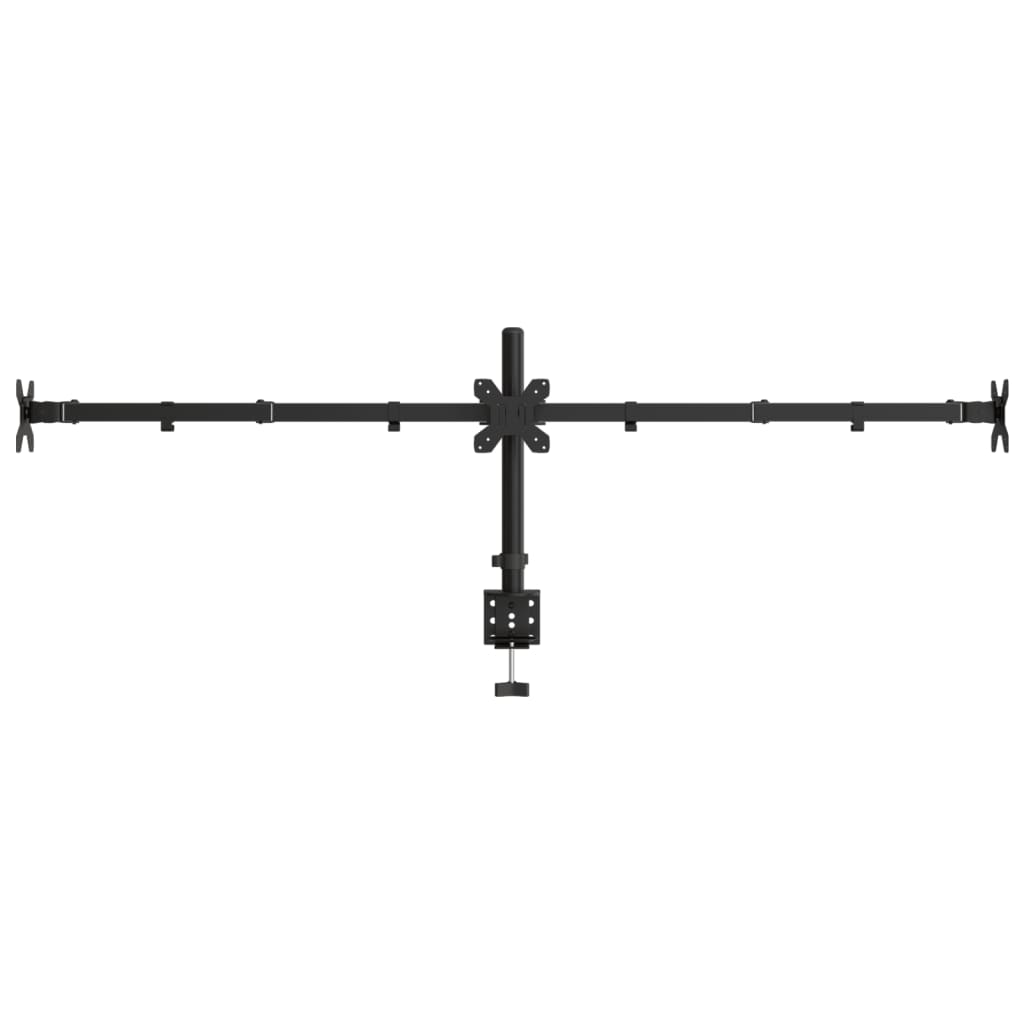Trostruki stalak za monitor crni čelični VESA 75/100 mm