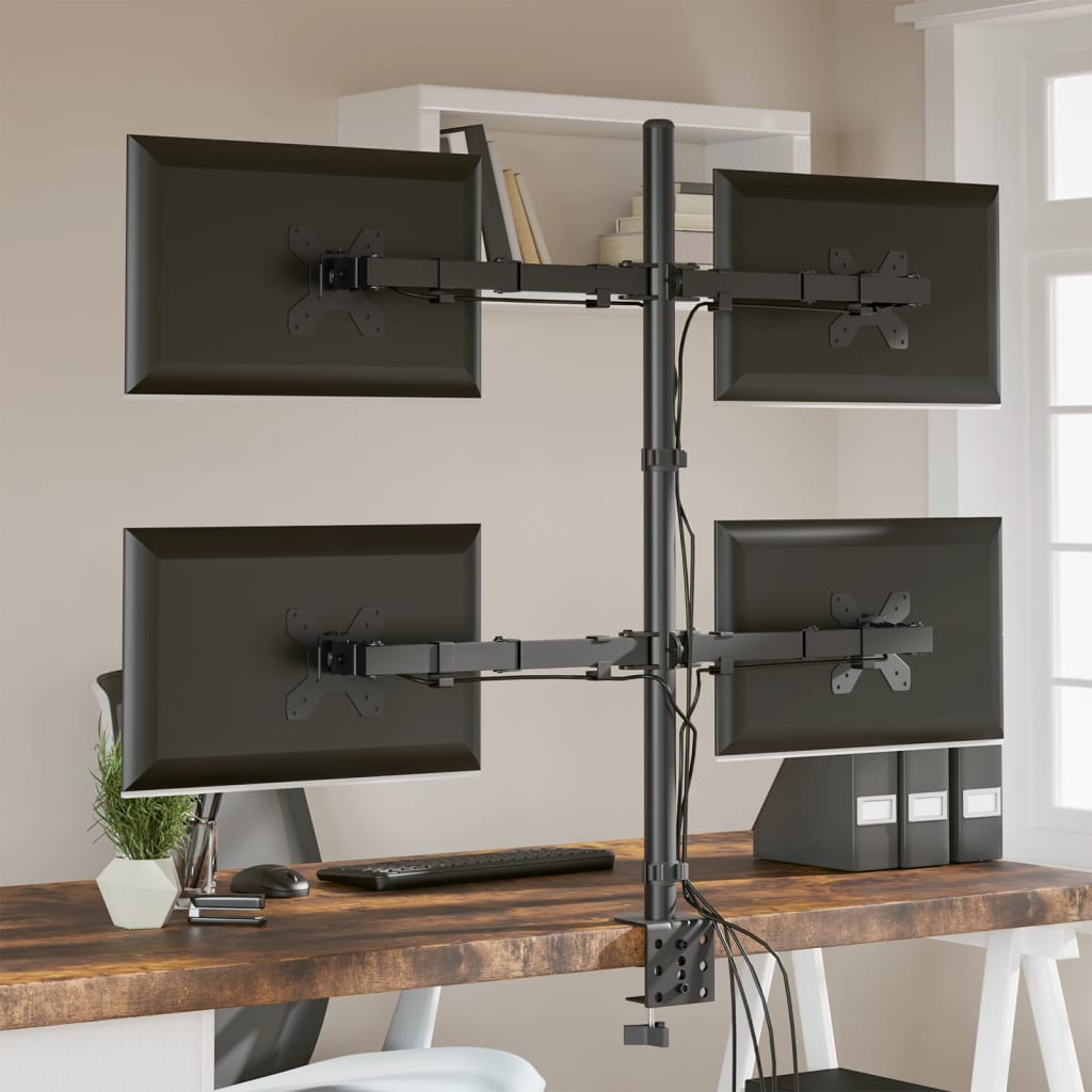 Nosač za monitor crni čelični VESA 75/100 mm