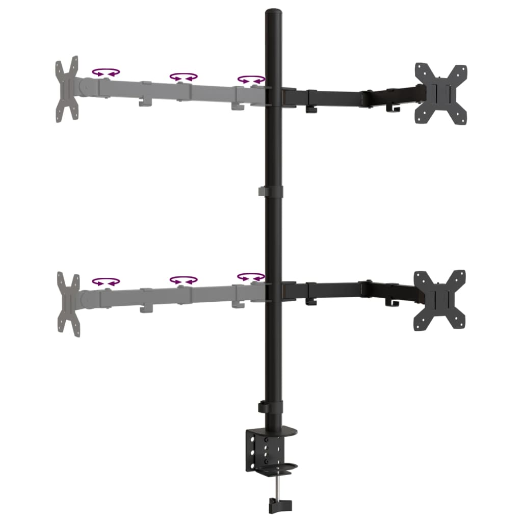 Nosač za monitor crni čelični VESA 75/100 mm