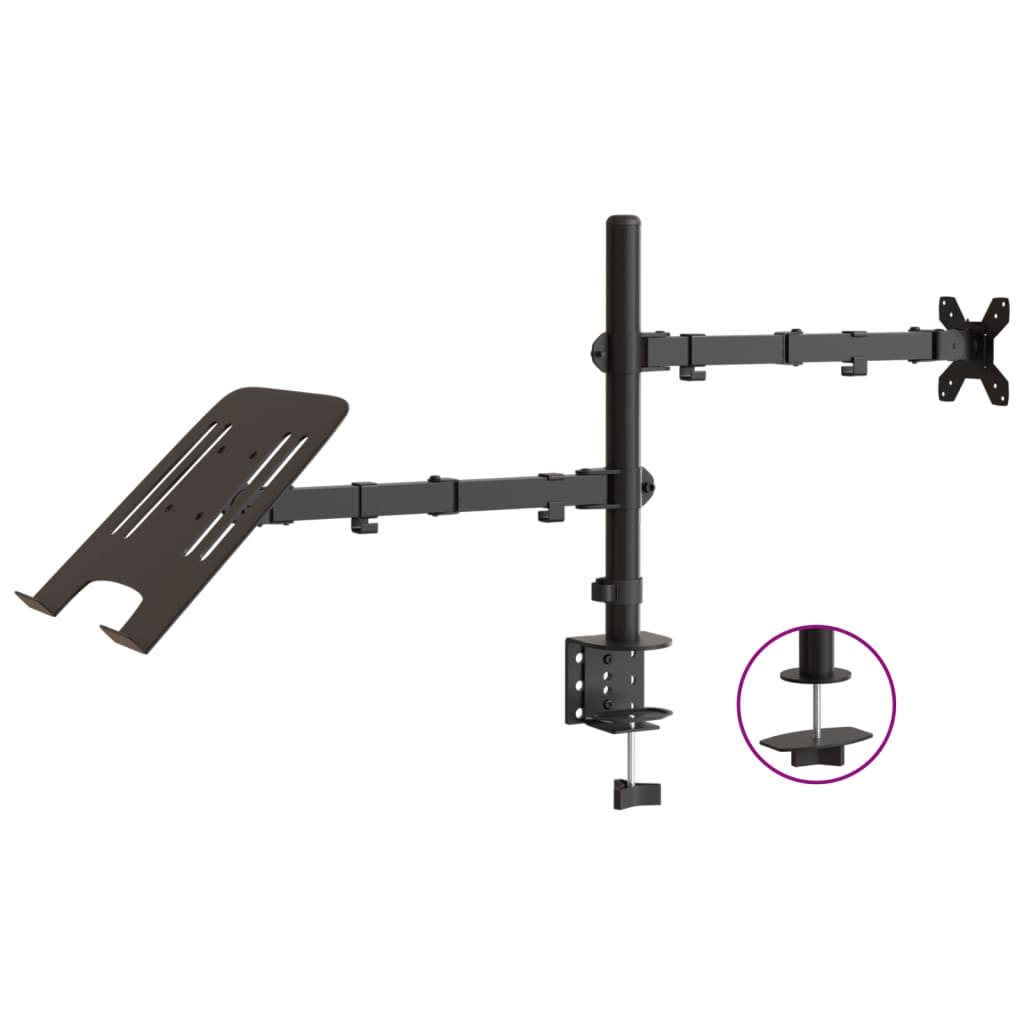 Nosač za monitor crni čelični VESA 75/100 mm