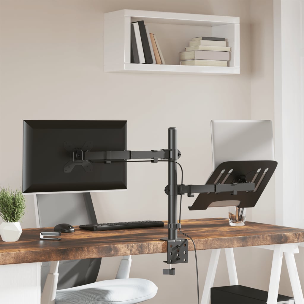 Nosač za monitor crni čelični VESA 75/100 mm