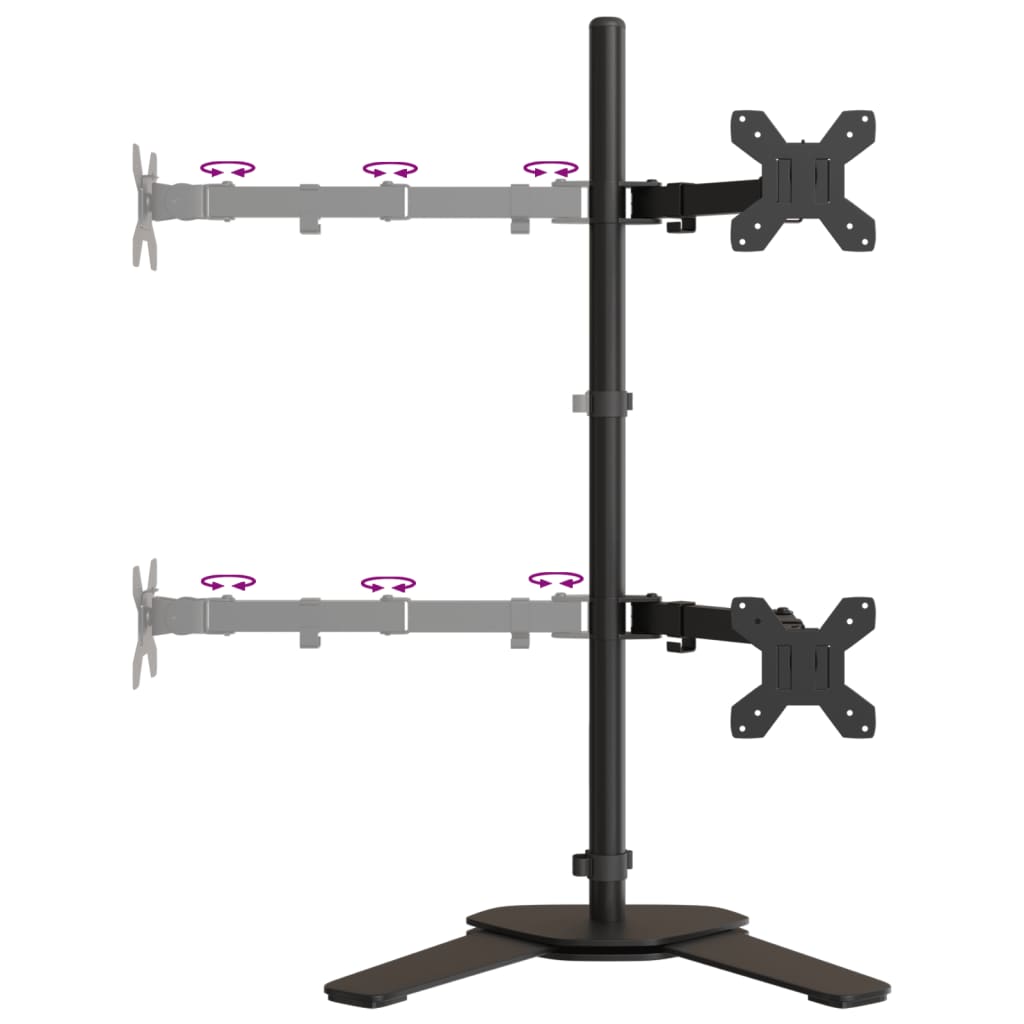 Nosač za monitor crni čelični VESA 75/100 mm