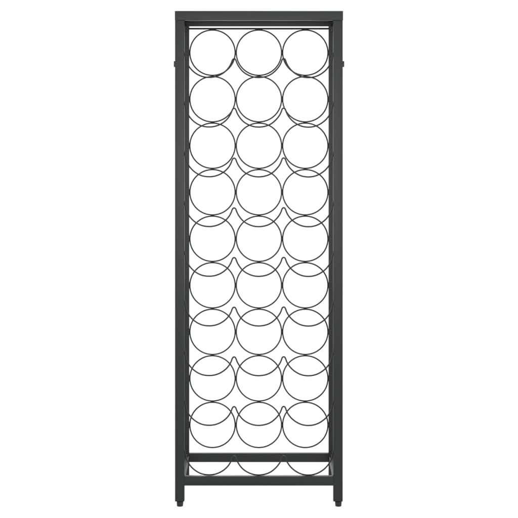 Stalak za vino za 27 boca crni 34 x 18 x 100 cm kovano željezo