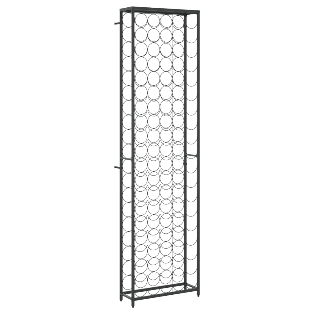 Stalak za vino za 95 boca crni 54 x 18 x 200 cm kovano željezo