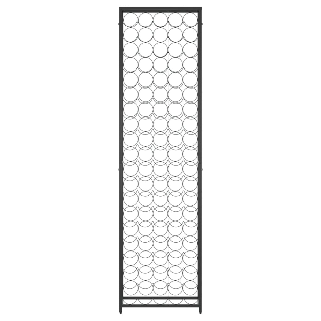 Stalak za vino za 95 boca crni 54 x 18 x 200 cm kovano željezo
