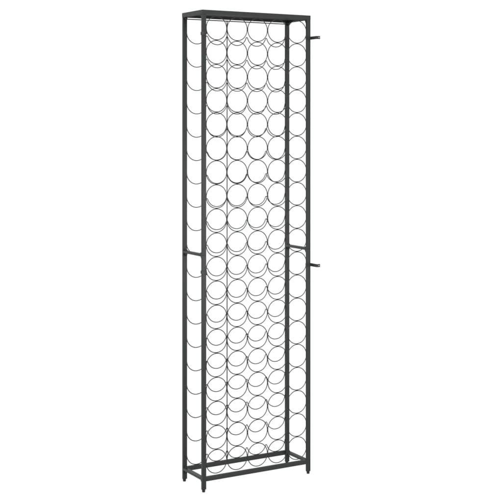 Stalak za vino za 95 boca crni 54 x 18 x 200 cm kovano željezo