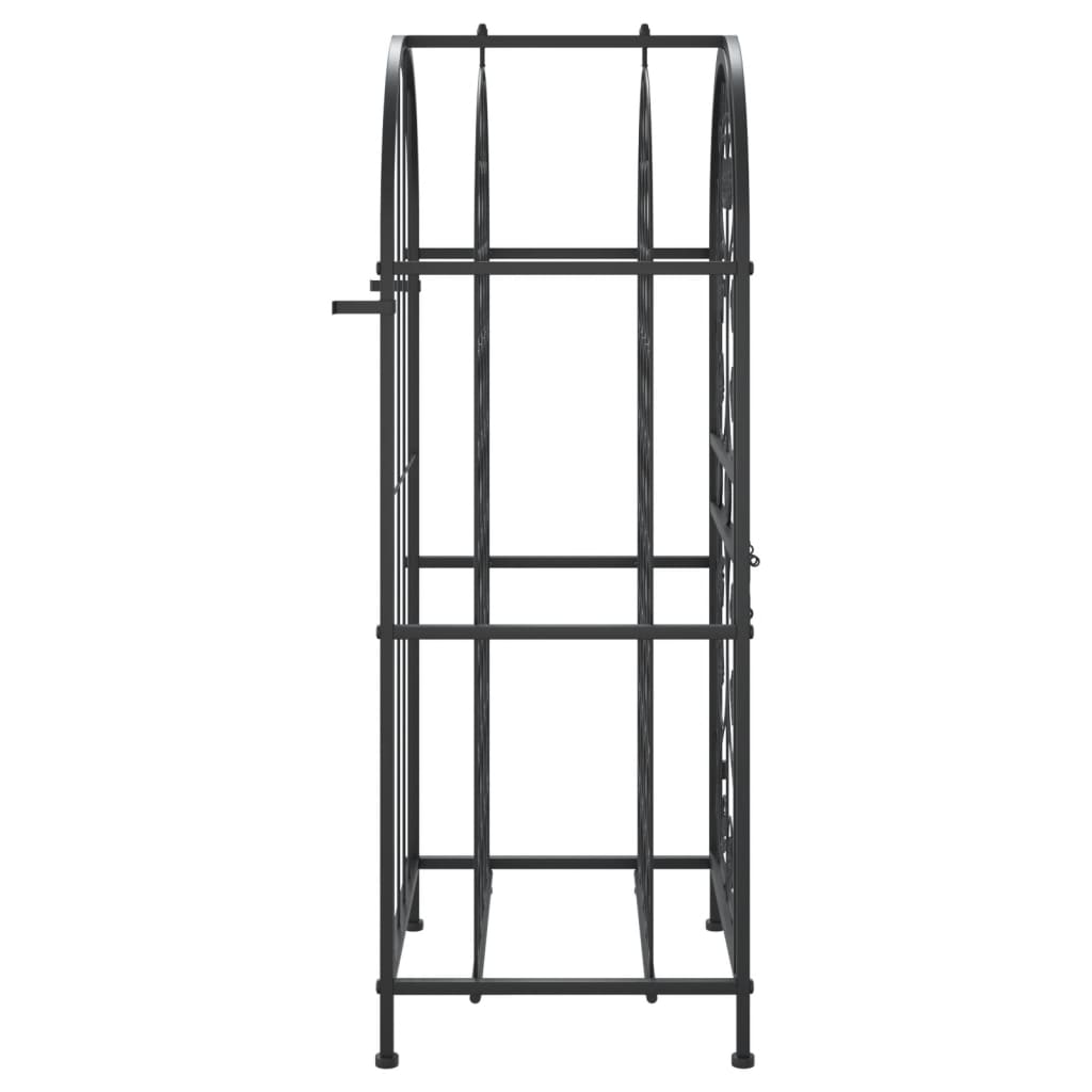 Stalak za vino za 33 boce crni 45 x 36 x 100 cm kovano željezo