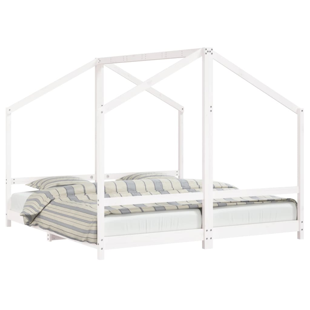 Okvir za dječji krevet bijeli 2x(90x190) cm masivna borovina