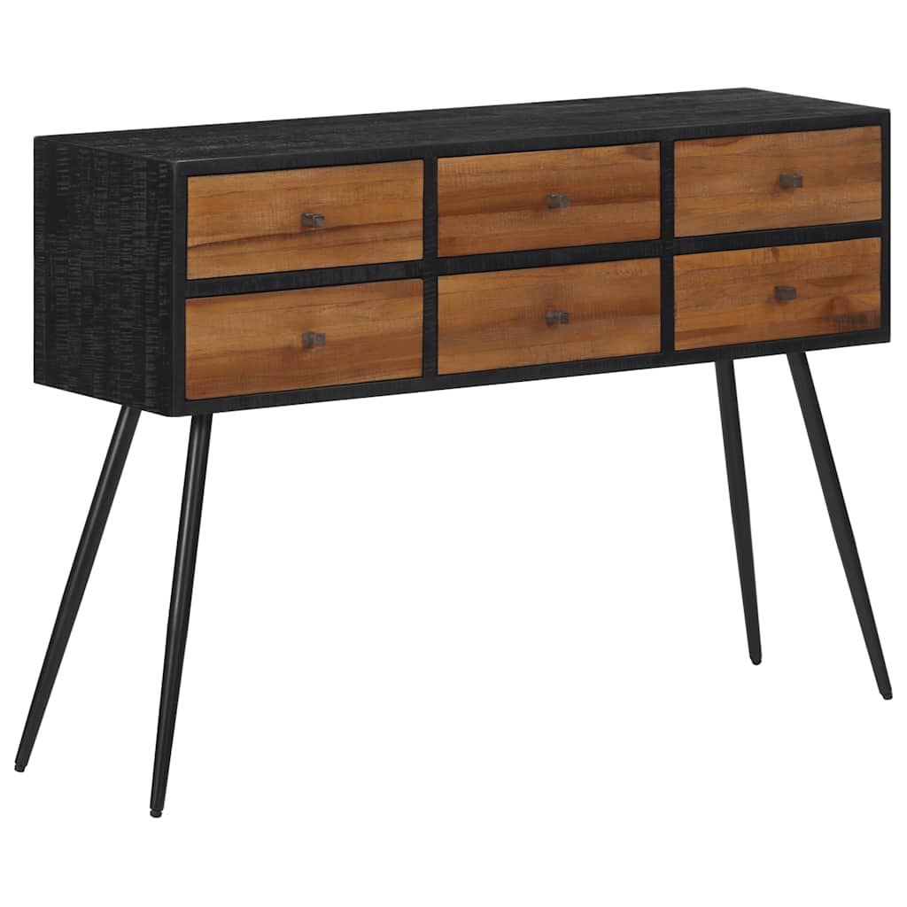 Konzolni stol s ladicama 116x30x76 cm od obnovljene tikovine