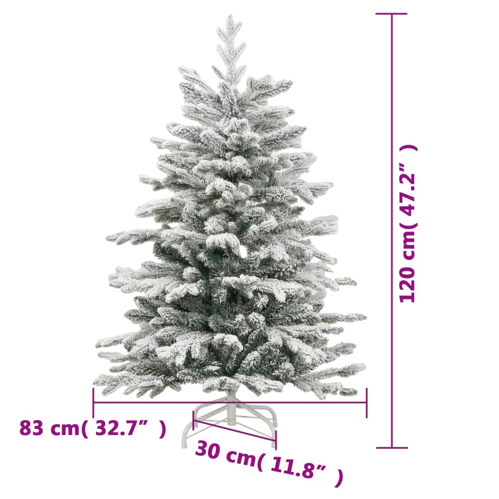 Umjetno božićno drvce sa šarkama i snijegom 120 cm