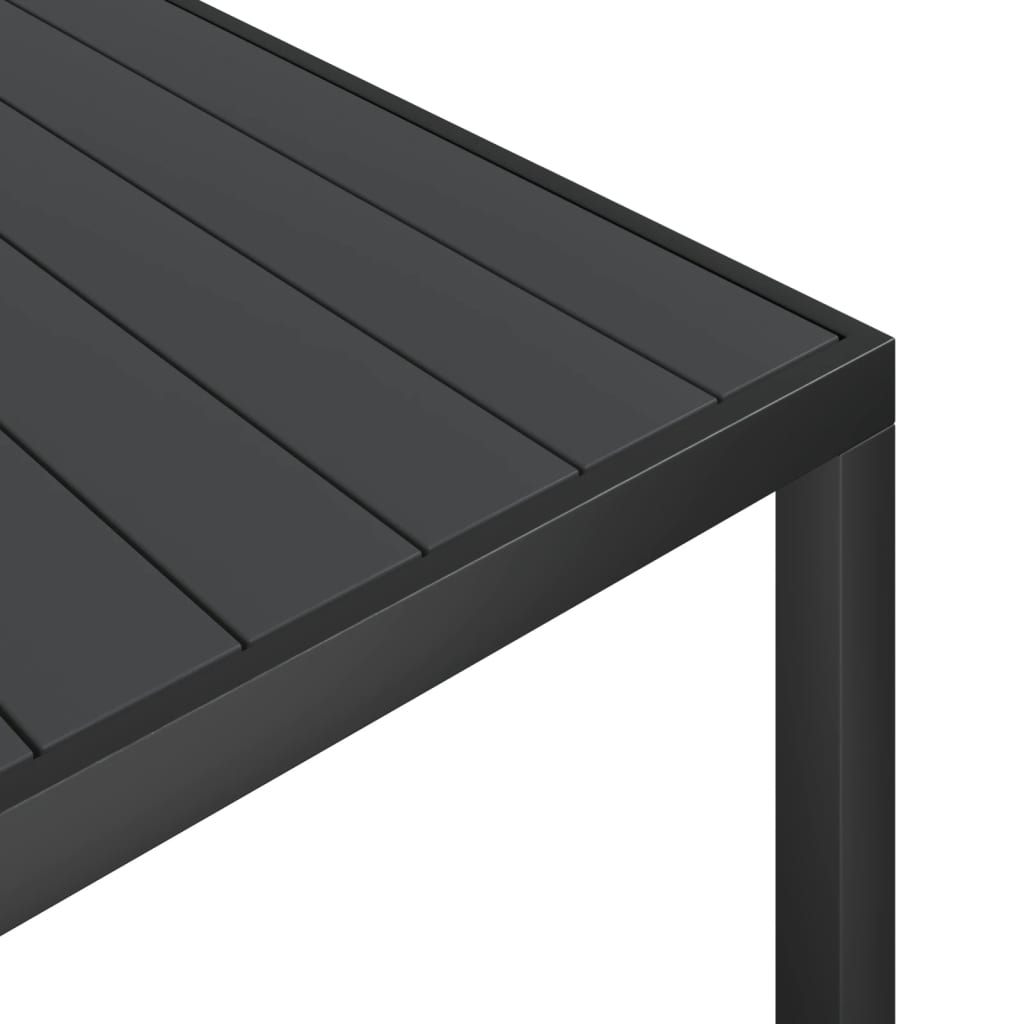 7-dijelni vrtni blagovaonski set crni aluminijski