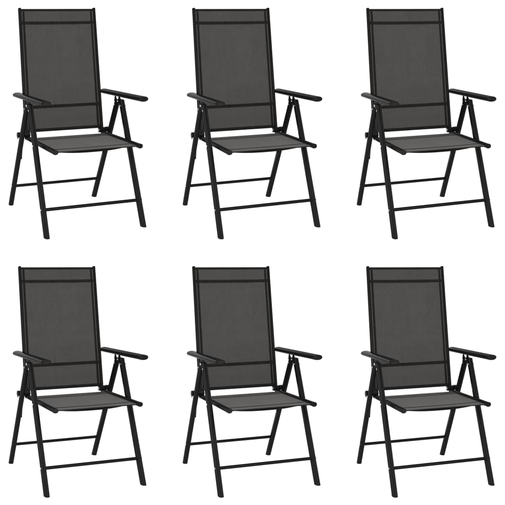 7-dijelni vrtni blagovaonski set crni aluminijski