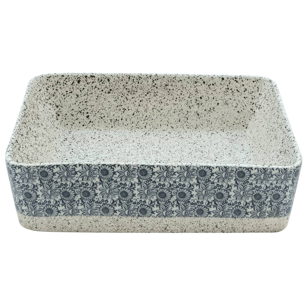 Nadgradni umivaonik sivo-plavi 46 x 35,5 x 13 cm keramički