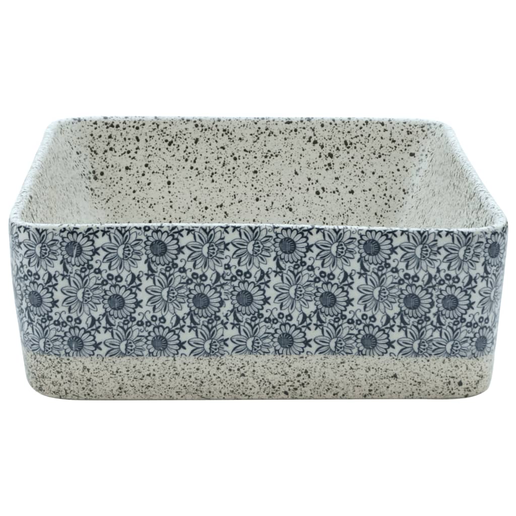 Nadgradni umivaonik sivo-plavi 46 x 35,5 x 13 cm keramički