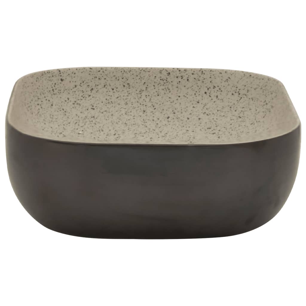Nadgradni umivaonik sivo-crni 48 x 37,5 x 13,5 cm keramički