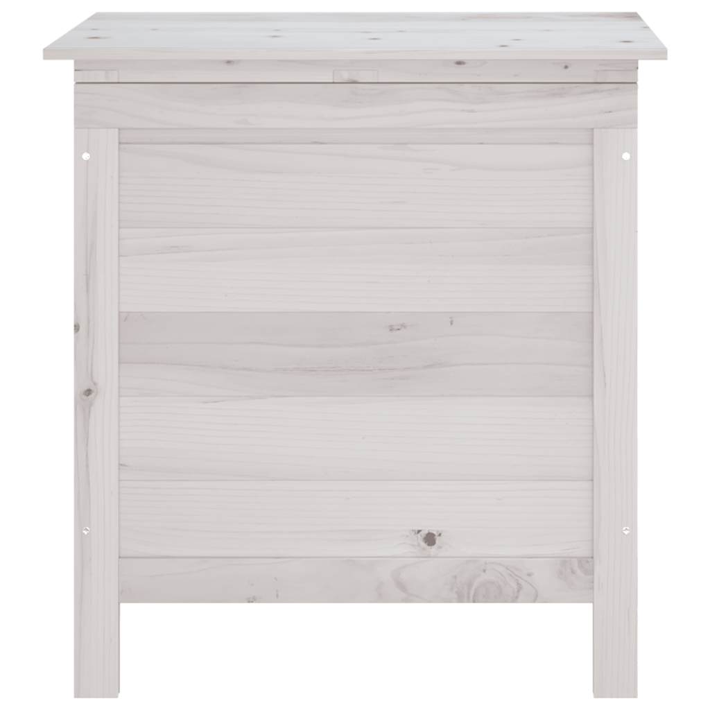 Vrtna kutija za pohranu bijela 50x49x56,5 cm masivna jelovina