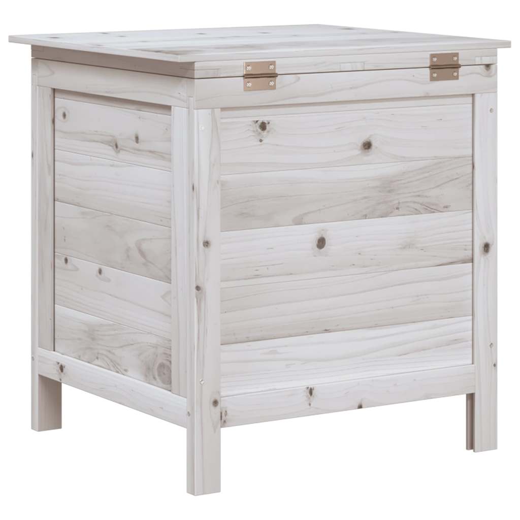 Vrtna kutija za pohranu bijela 50x49x56,5 cm masivna jelovina