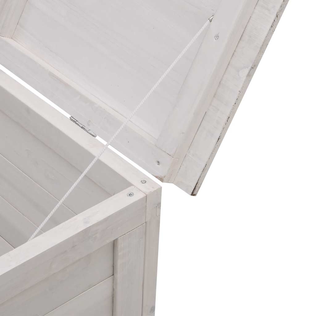 Vrtna kutija za pohranu bijela 99x49,5x58,5 cm masivna jelovina