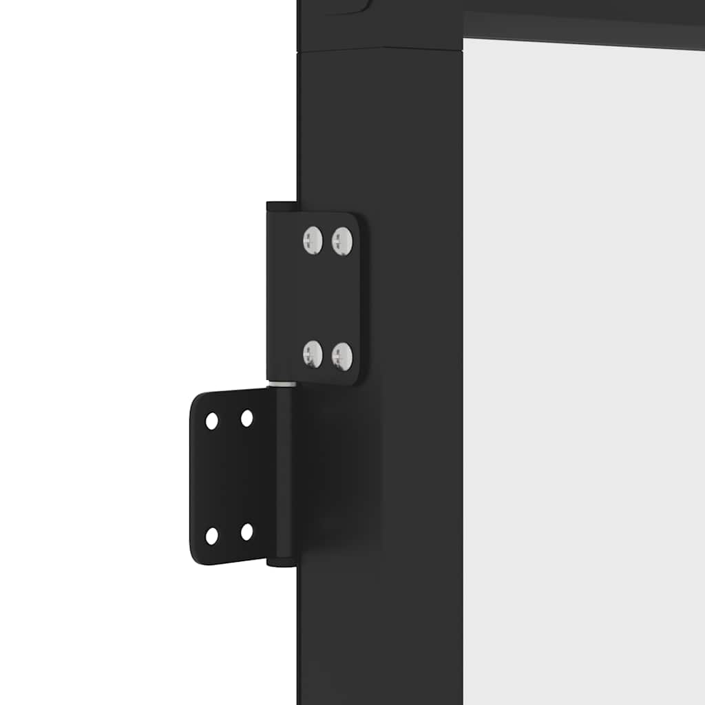 Sobna vrata tanka crna 93x201,5 cm kaljeno staklo i aluminij