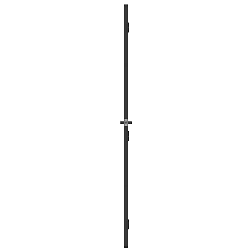 Sobna vrata tanka crna 102,5x201,5 cm kaljeno staklo i aluminij