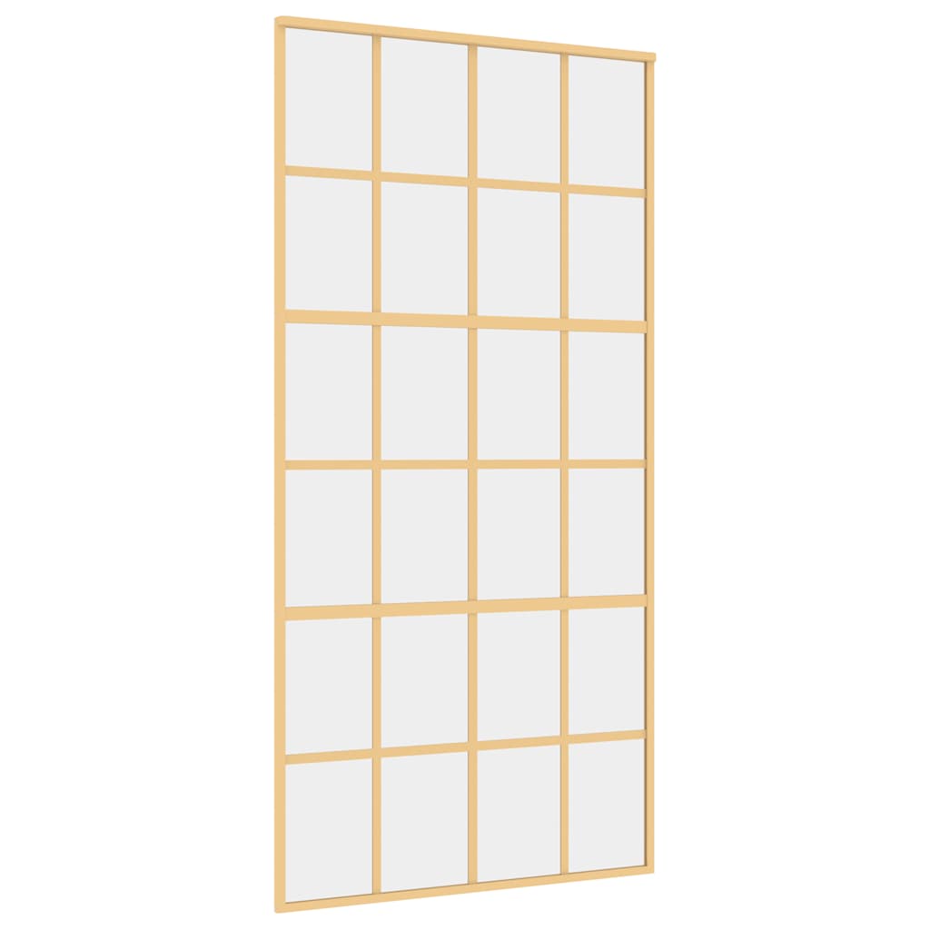 Klizna vrata zlatna 102,5x205 cm prozirno staklo ESG i aluminij