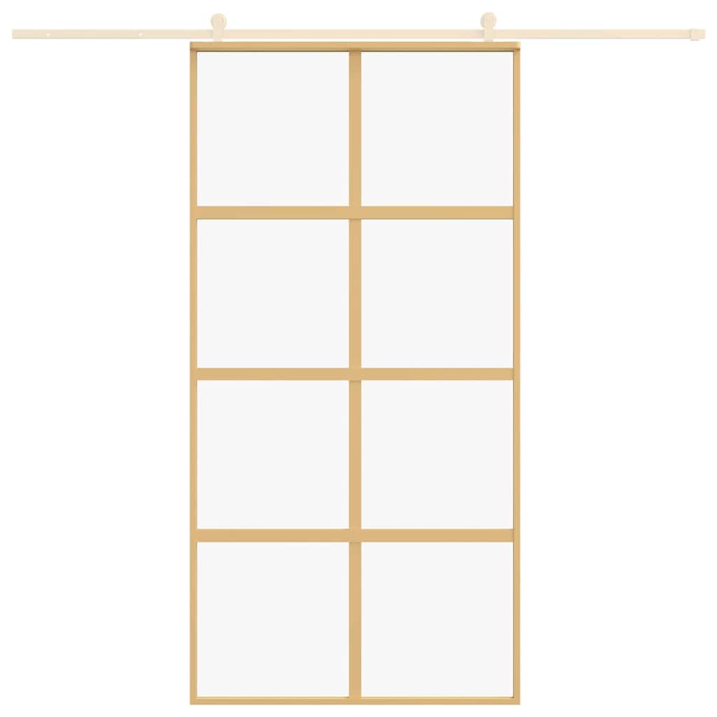 Klizna vrata zlatna 102,5x205 cm prozirno staklo ESG i aluminij