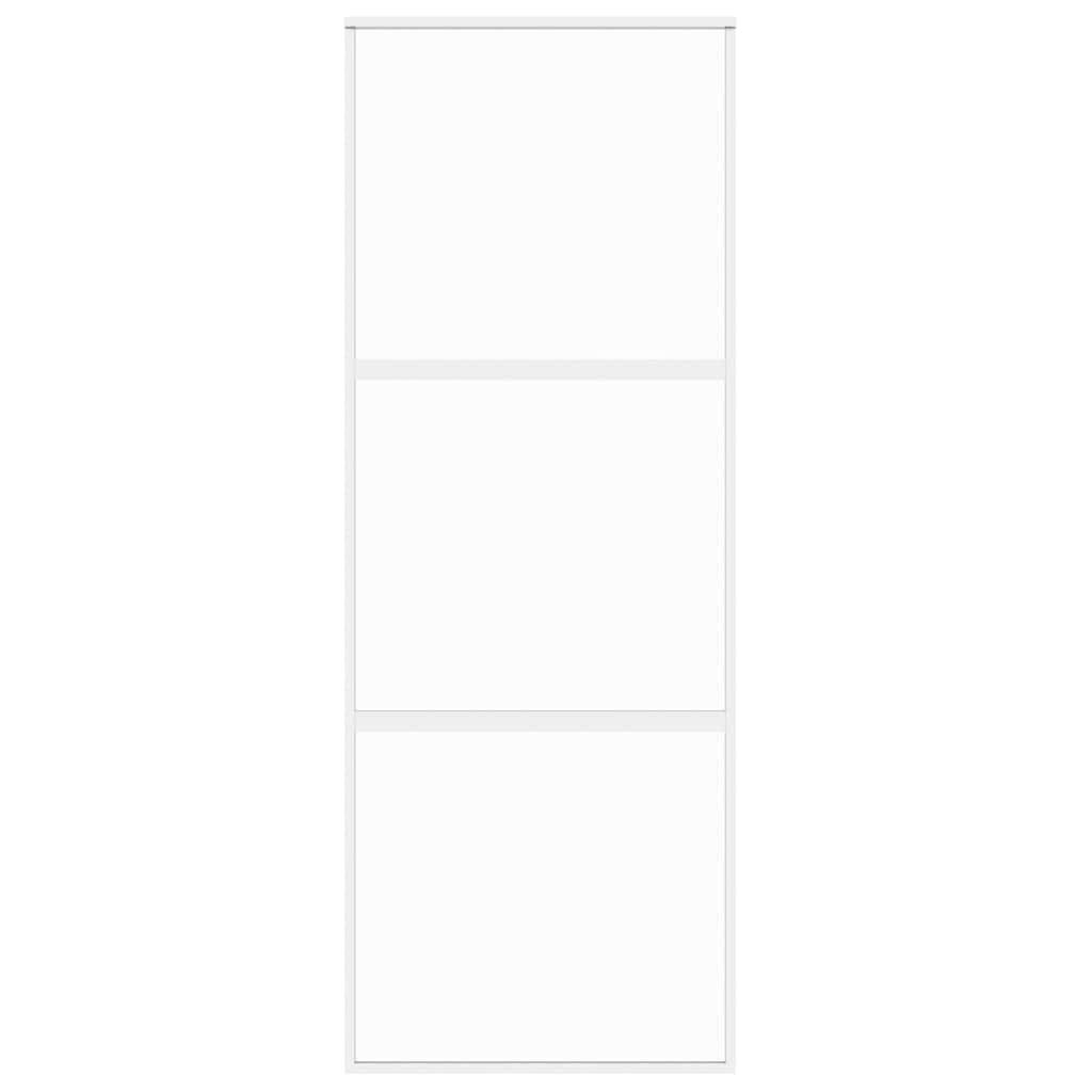 Klizna vrata bijela 76x205 cm od kaljenog stakla i aluminija