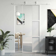 Klizna vrata bijela 76x205 cm od kaljenog stakla i aluminija