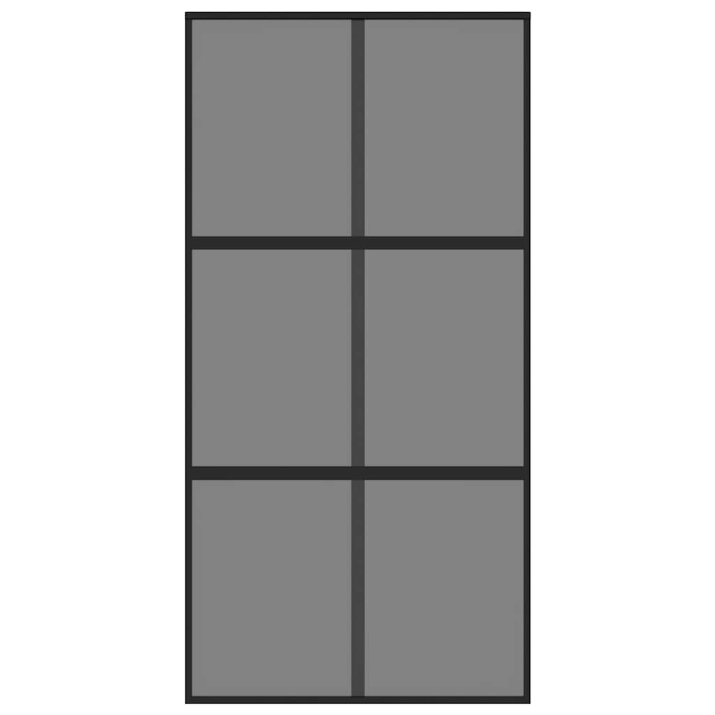 Klizna vrata crna 102,5x205 cm od kaljenog stakla i aluminija