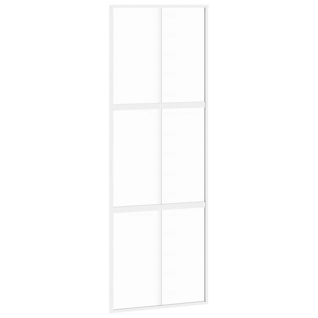 Klizna vrata bijela 76x205 cm od kaljenog stakla i aluminija