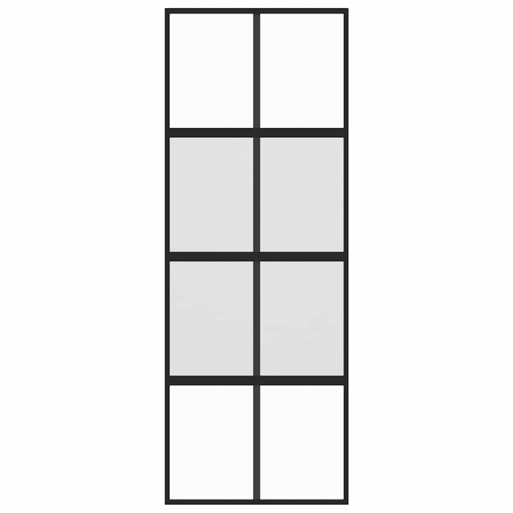 Klizna vrata crna 76x205 cm od kaljenog stakla i aluminija