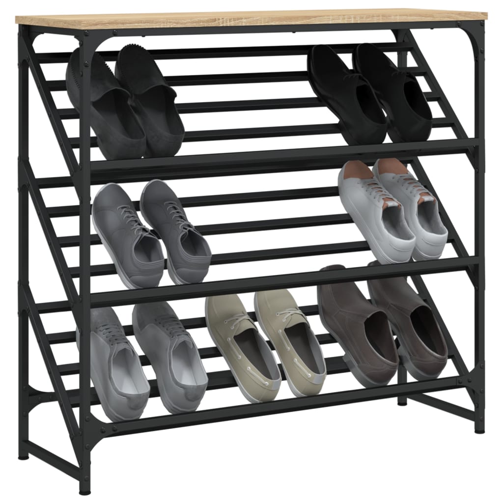 Stalak za cipele boja hrasta 90x30x85 cm konstruirano drvo