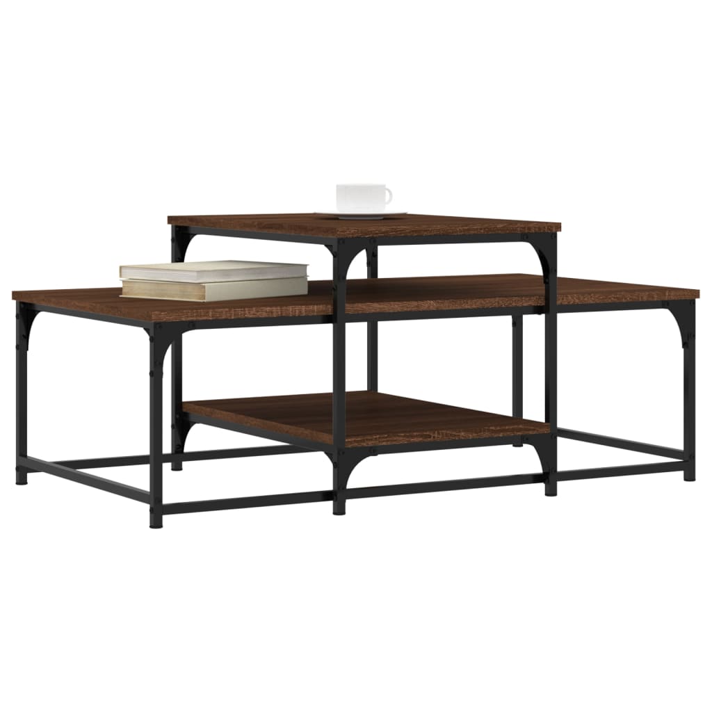 Stolić za kavu smeđa boja hrasta 102x60x45 cm konstruirano drvo